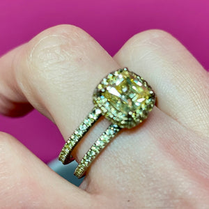 SS Vermeil Yellow CZ Ring