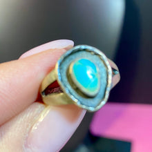 Load image into Gallery viewer, Older Sterling Turquoise Ring Size 6
