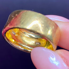 Load image into Gallery viewer, Sterling Gold Vermeil CZ Wide Cushion Fit Band Ring 8
