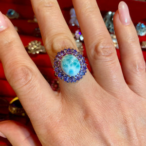 SS Larimar Tanzanite Ring