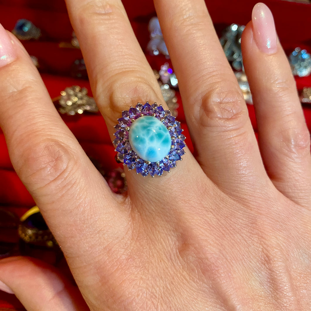 SS Larimar Tanzanite Ring
