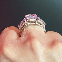 Load image into Gallery viewer, SS Fun Square Cut Lavender CZ Ring
