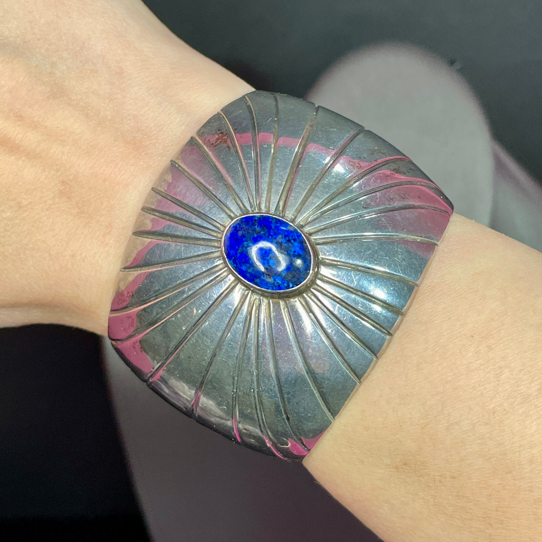 Sterling Lapis Cuff  Edgar Vet Fund