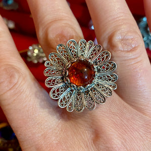 SS Amber Ring