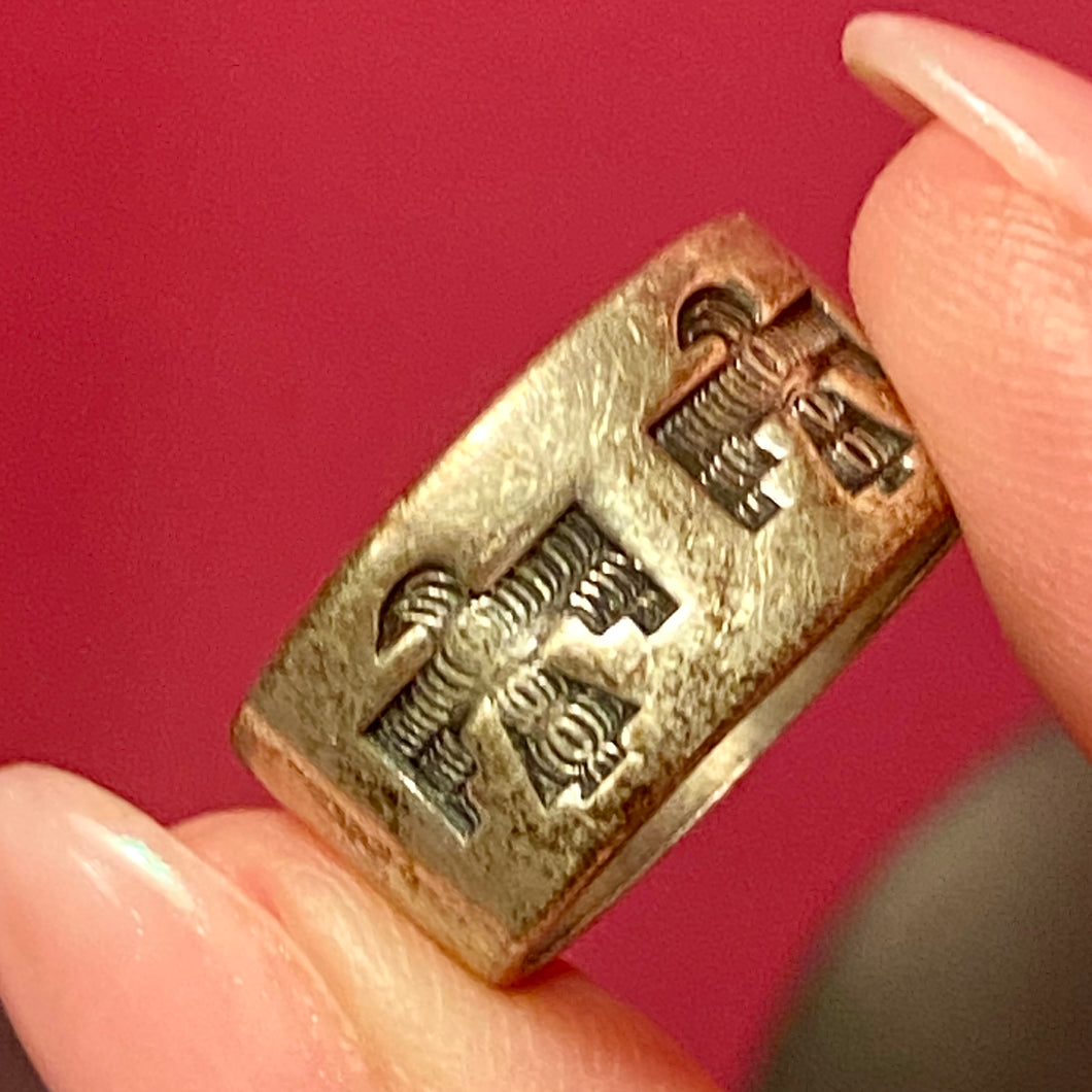 SS Signed Bell Thunderbird Ring