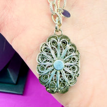 Load image into Gallery viewer, Sterling Chunky Paperclip Bracelet W Antique Sterling Locket Charm
