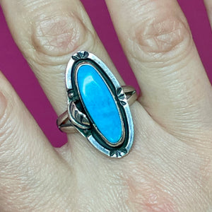 SS Turquoise Ring Signed