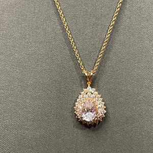 Fun CZ gold Plated Pendant Necklace