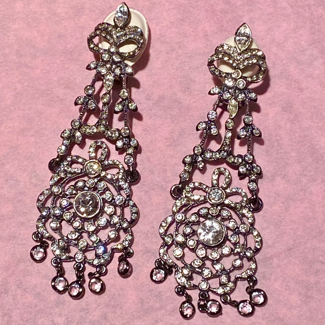 High Quality Edwardian Inspired Crystal Earrings Hudson Vintage