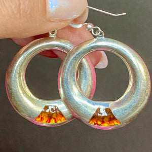 Sterling Amber Earrings