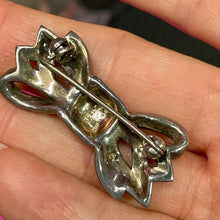 Load image into Gallery viewer, ❤️ Sterling Marcasite Deco Style Bow Pin
