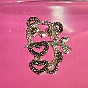 Sterling Black Diamond Panda Slide