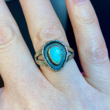 Load image into Gallery viewer, Older Sterling Turquoise Ring Size 6
