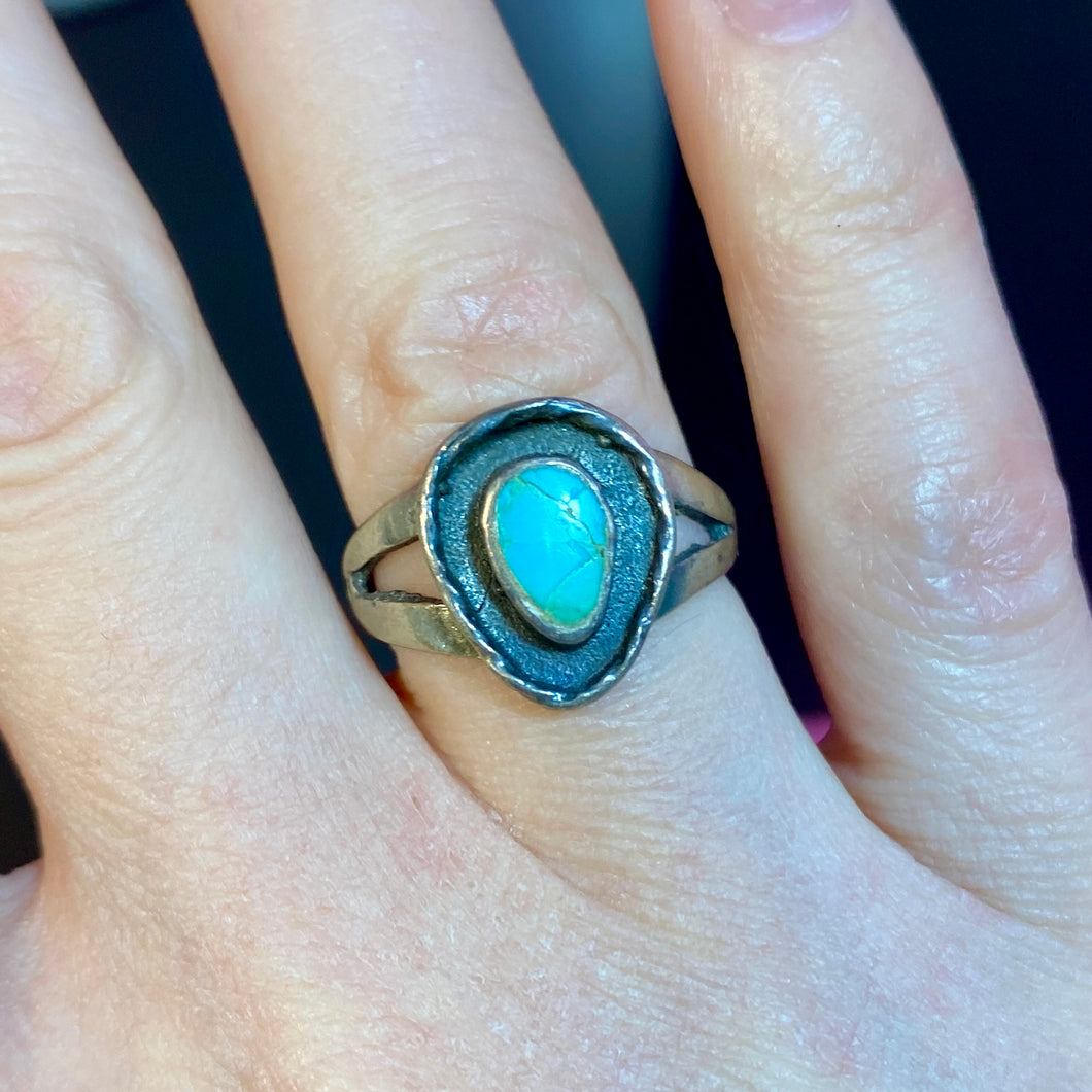 Older Sterling Turquoise Ring Size 6