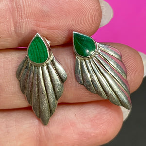 Sterling Malachite Earrings