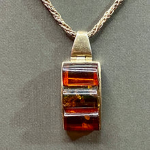 Load image into Gallery viewer, Sterling Mixed Amber Pendant Necklace
