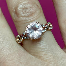 Load image into Gallery viewer, SS Rose Gold Vermeil CZ Ring
