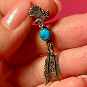 SS Turquoise Eagle Single  Earring