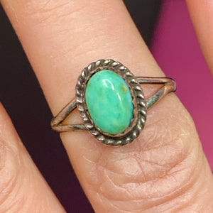 Sterling Old Turquoise Ring size 5