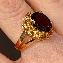Load image into Gallery viewer, ❤️ Sterling Vermeil Smokey Quartz Ring s 8
