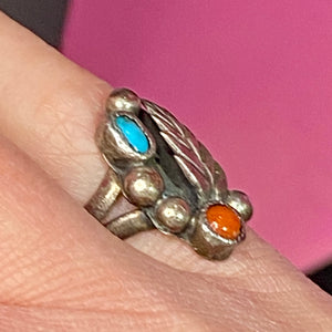 Sterling Old Squash Pinky Ring size 3.25
