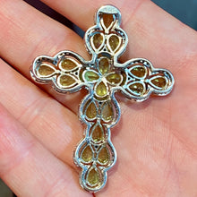 Load image into Gallery viewer, SS Peridot Spinel Cross Slide Pendant
