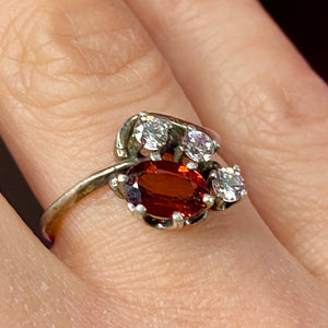 Sterling Garnet Ring 6.75