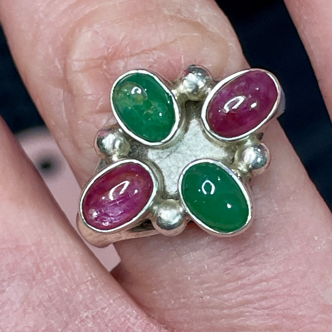 ❤️ Sterling Ruby Tourmaline Ring