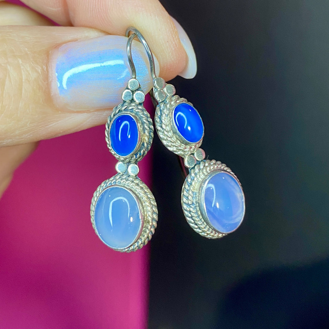 Sterling Calcedony Earrings