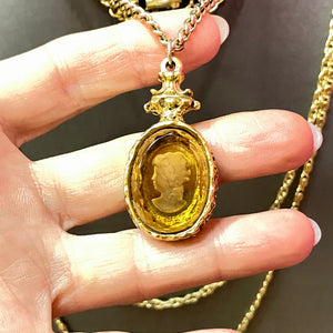 BID: Goldette Intaglio Necklace Unsigned