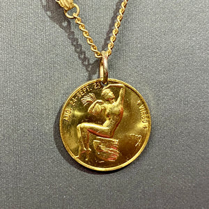 Older Virgo Pendant On Original Chain