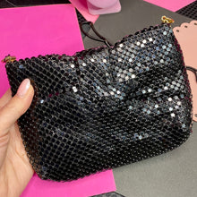 Load image into Gallery viewer, Black Mesh Pouch Bag With Black Chain
