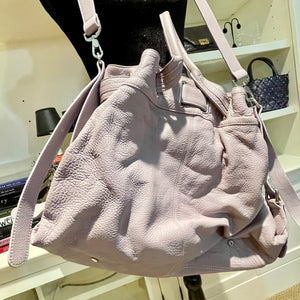 Huge Pebbled Leather Lilac Tote