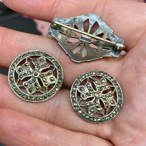 Sterling Marcasite Art Deco Set