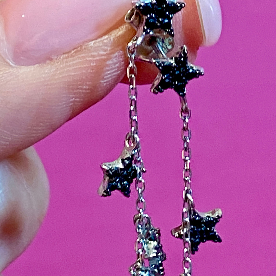 SS Spinel Long Star Earrings