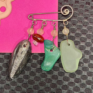 Artist Made Studio Pin With Fossil