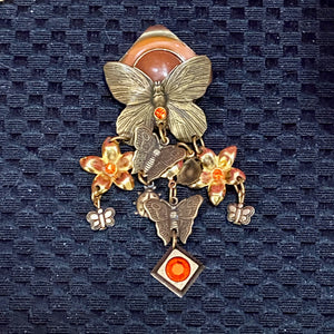 Signed Enamel Butterfly Pin