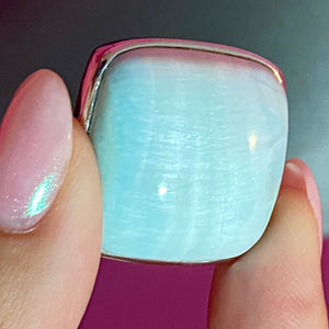 SS Important Designer Larimar Ring