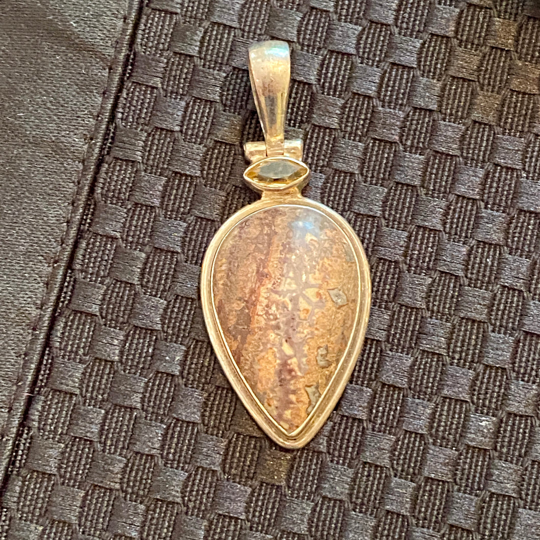 SS Jasper Citrine Large Pendant