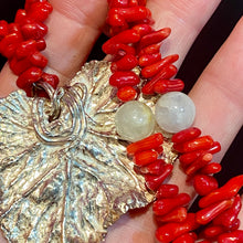 Load image into Gallery viewer, Artist Made Red Coral Rutilated Tourmaline Necklace
