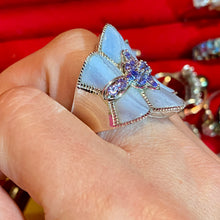 Load image into Gallery viewer, SS Blue Lace Agate Tanzanite Ring
