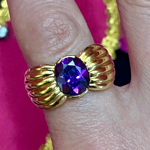 SS CZ Vermeil Band Ring