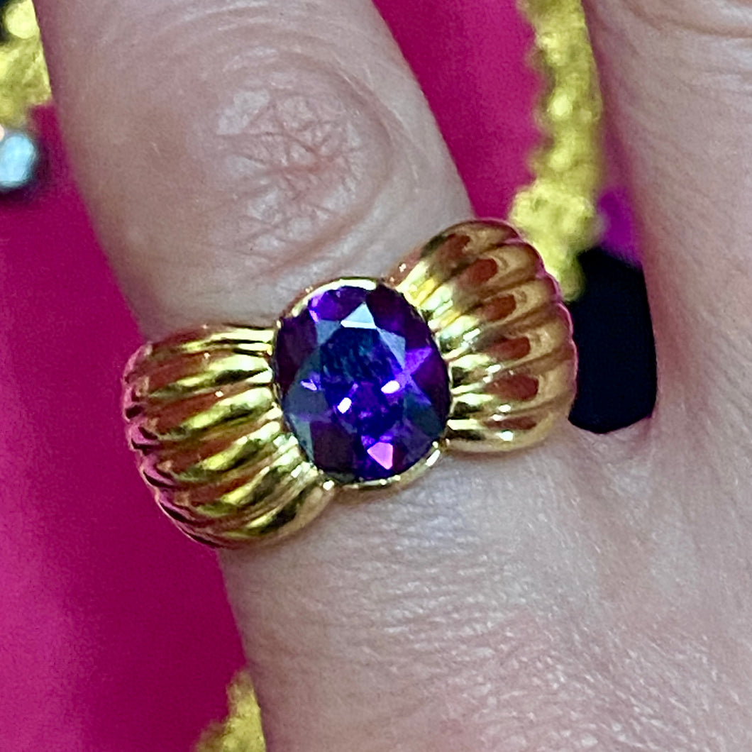 SS CZ Vermeil Band Ring