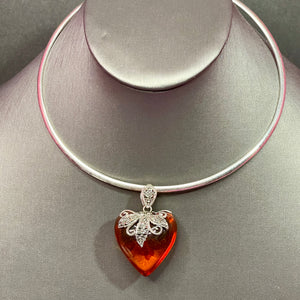 Dawn’s Amber Marcasite Sterling Heart Edgar Vet Fund