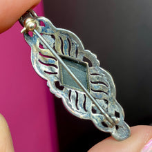 Load image into Gallery viewer, Sterling Onyx Marcasite Pin
