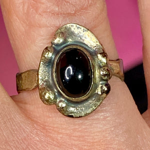 Sterling Old Onyx Ring size 7
