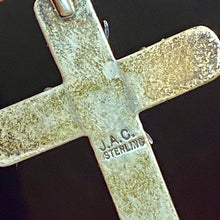 Load image into Gallery viewer, From Consigner Collection Sterling Turquoise Signed Cross Pendant
