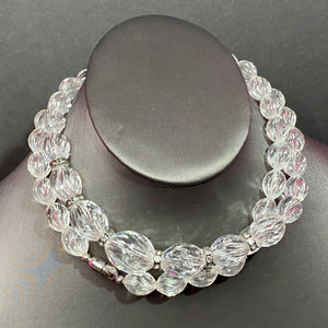 Glorious Lucite & Crystal Rondelle Necklace