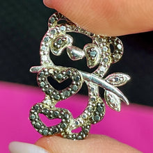 Load image into Gallery viewer, Sterling Black Diamond Panda Slide
