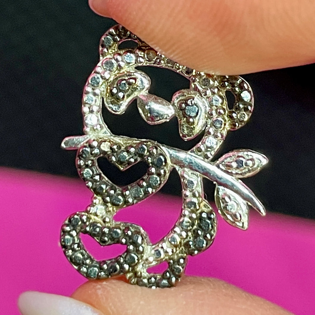 Sterling Black Diamond Panda Slide